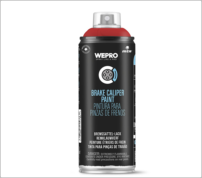 Spray de pintura para pinzas de freno MTN Pro, bote negro con tapa roja