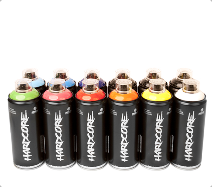 Pack de 12 sprays de grafiti Montana Hardcore en varios colores