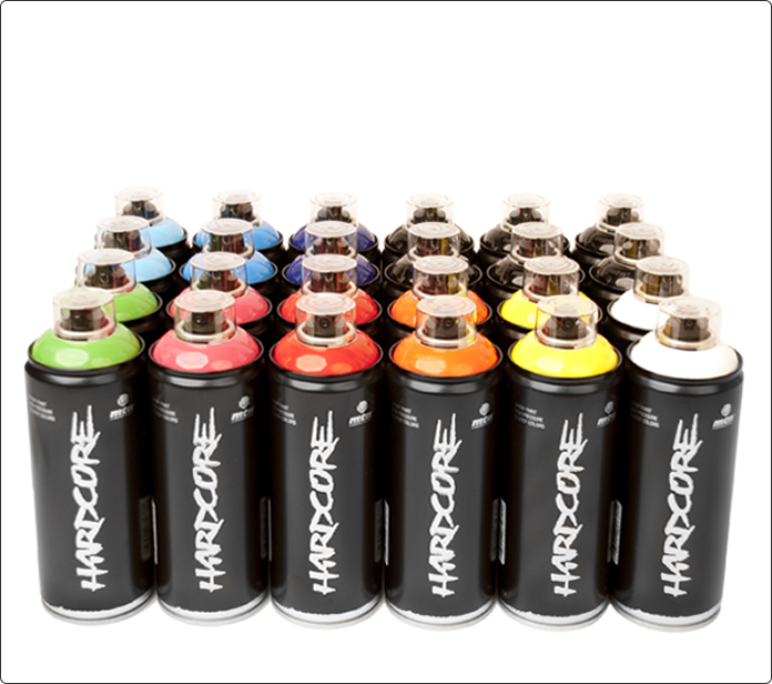 Pack de 24 sprays de grafiti Montana Hardcore en varios colores