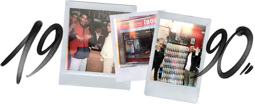 Collage de fotos con año 1990
