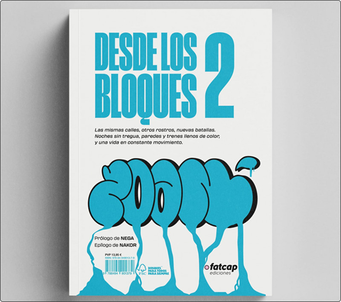 Libro Desde los bloques 2 con portada blanca y graffiti azul turquesa