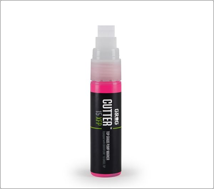 Rotulador Grog Cutter 15 XFP, cuerpo transparente con tapa rosa