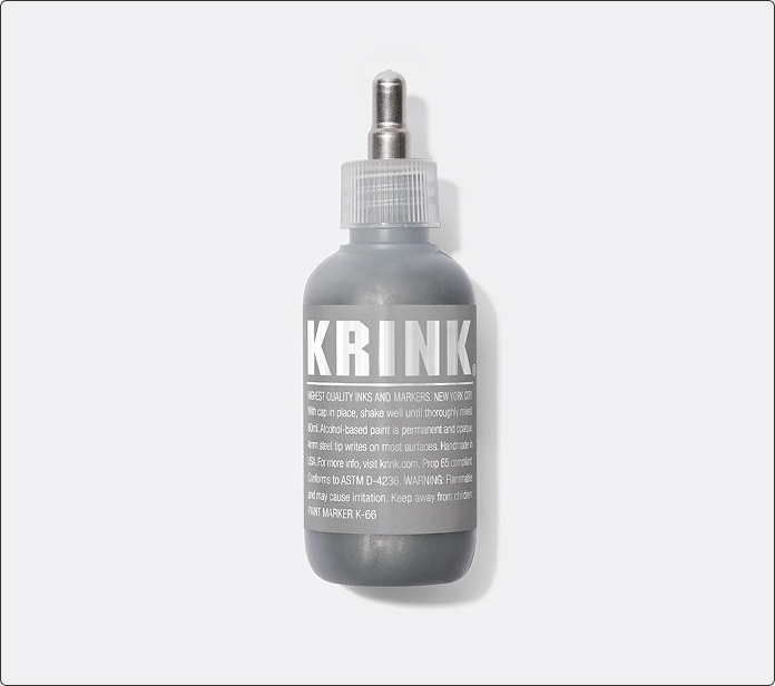 Bote de tinta Krink K-66 en gris con boquilla aplicadora