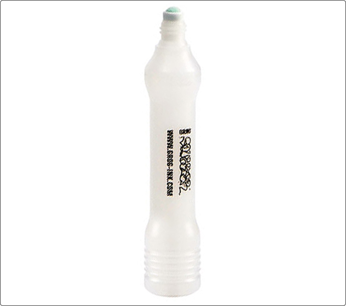 Rotulador Grog Squeezer 05 vacío, blanco translúcido con punta verde clara, sin tapón