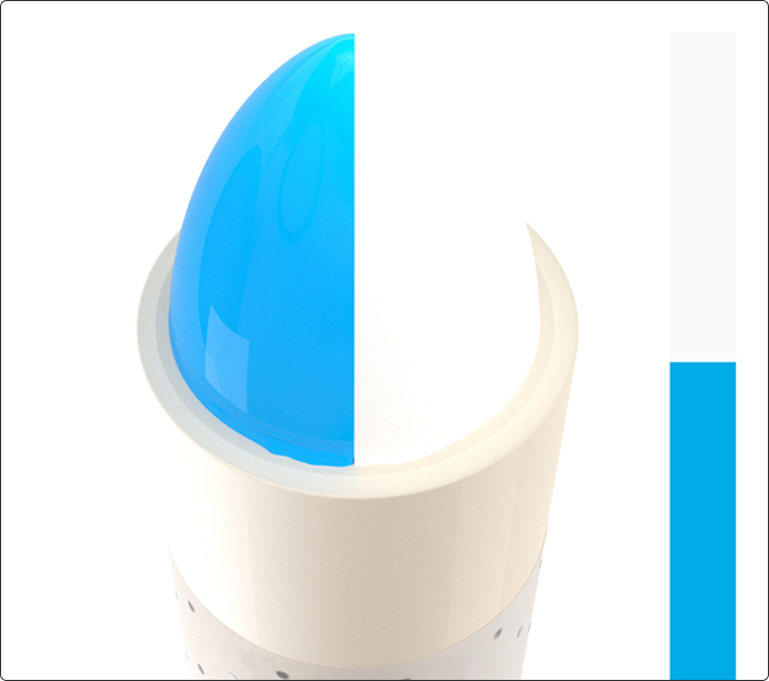 Punta de Solid Combo 241 dividida en azul y blanco