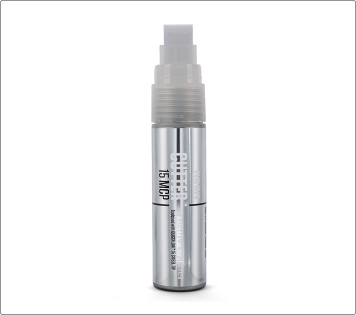 Marcador plateado Grog Cutter 15 MCP con punta ancha